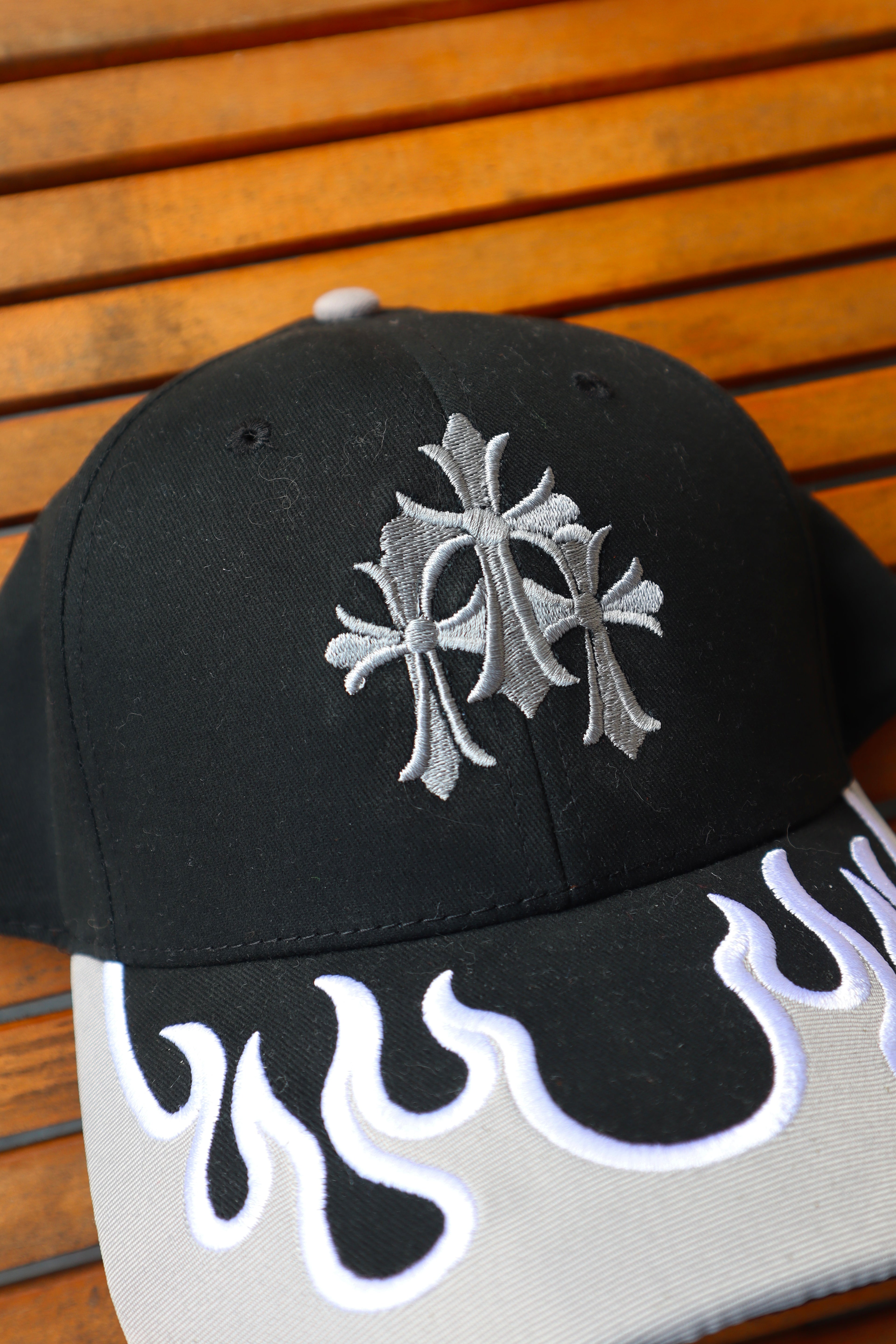 Embroidered Grunge Crosses Baseball Cap