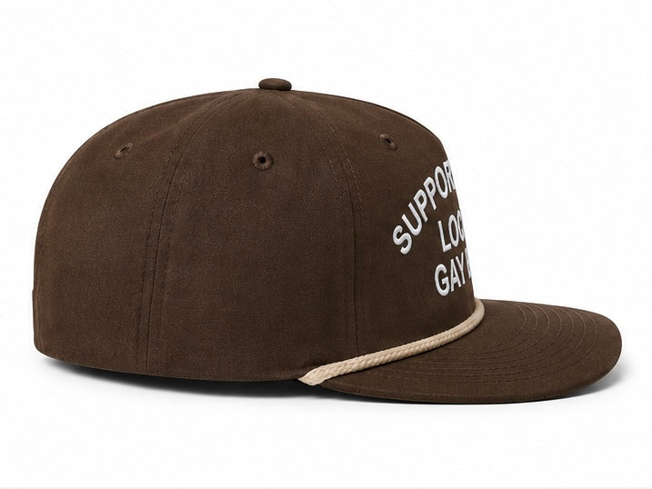 Embroidered Support Your Local Gay Bar Snapback Cap