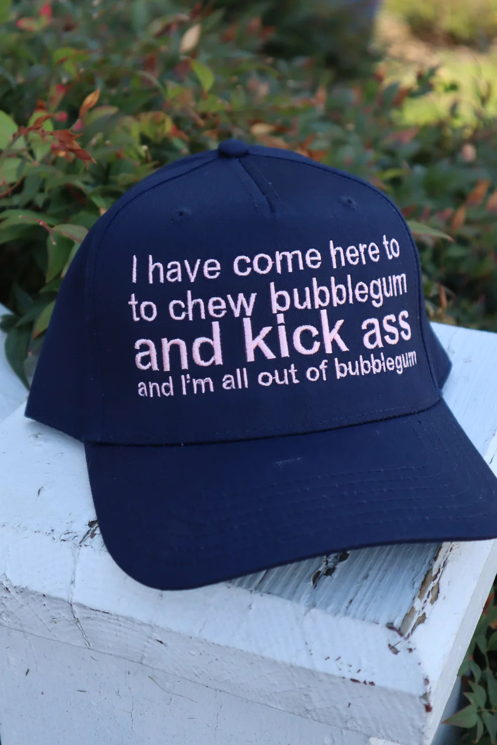 Embroidered I Have Come Here to Chew Bubble Gum Baseball Cap