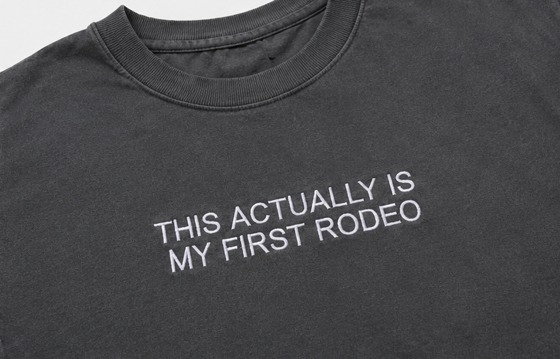 Embroidered This Is My First Rodeo Cropped Tank Top