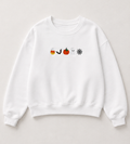 Embroidered Halloween Candy Corn, Bat, Pumpkin, Ghost, Spider Web Crewneck or Hoodie