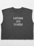Embroidered Tattoos Are Trashy Cropped Tank Top
