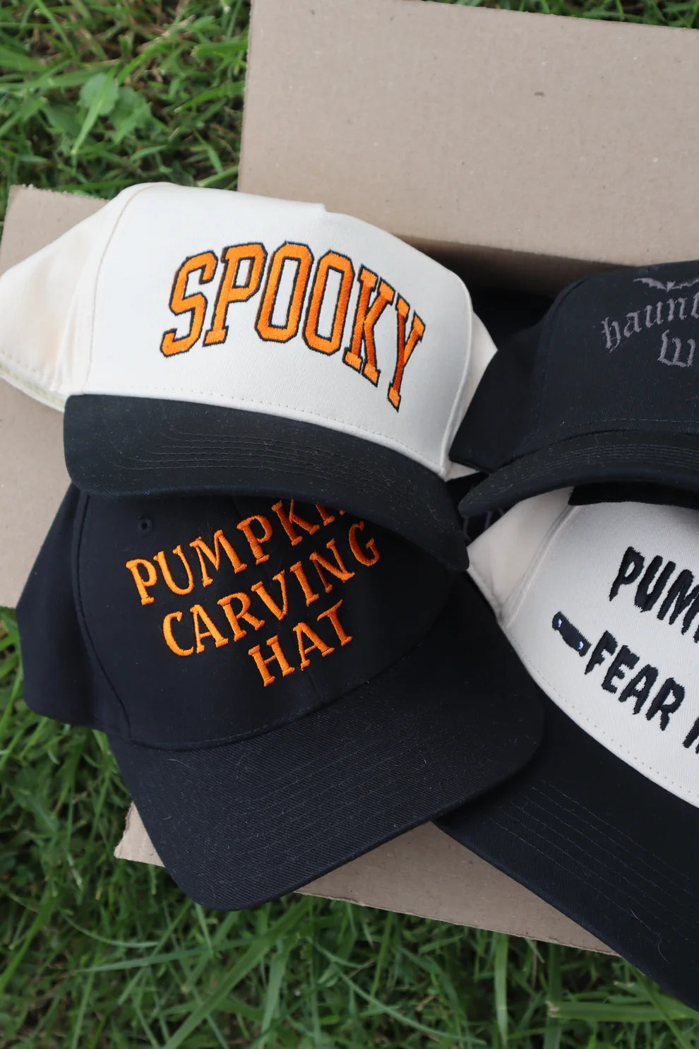 Embroidered Pumpkin Carving Hat Baseball Cap