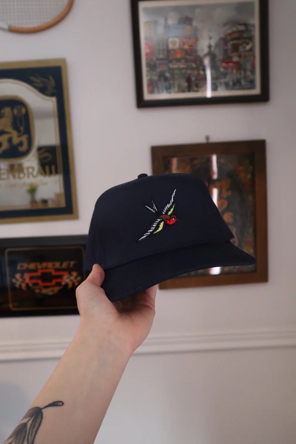 Embroidered American Traditional Swallow Bird Baseball Cap