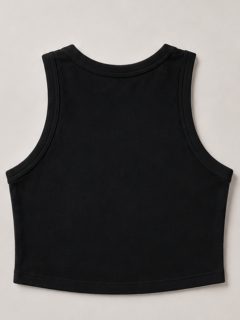 Embroidered I Turn Studs Into Bottoms Cropped Tank Top
