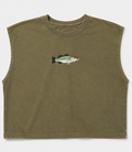 Embroidered Bass Cropped Tank Top
