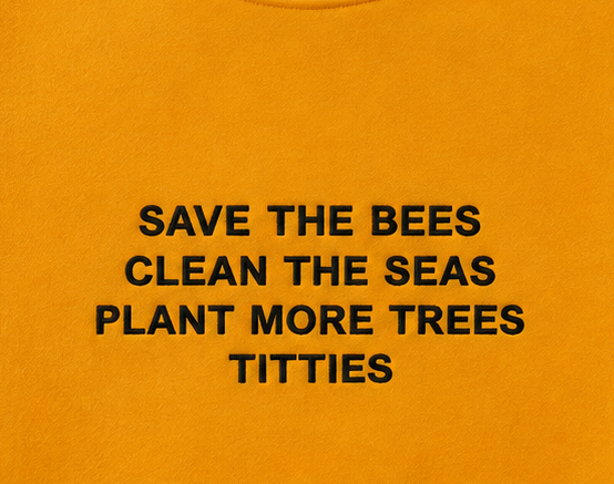 Embroidered Save The Bees, Clean The Seas, Plant More Trees Crewneck or Hoodie