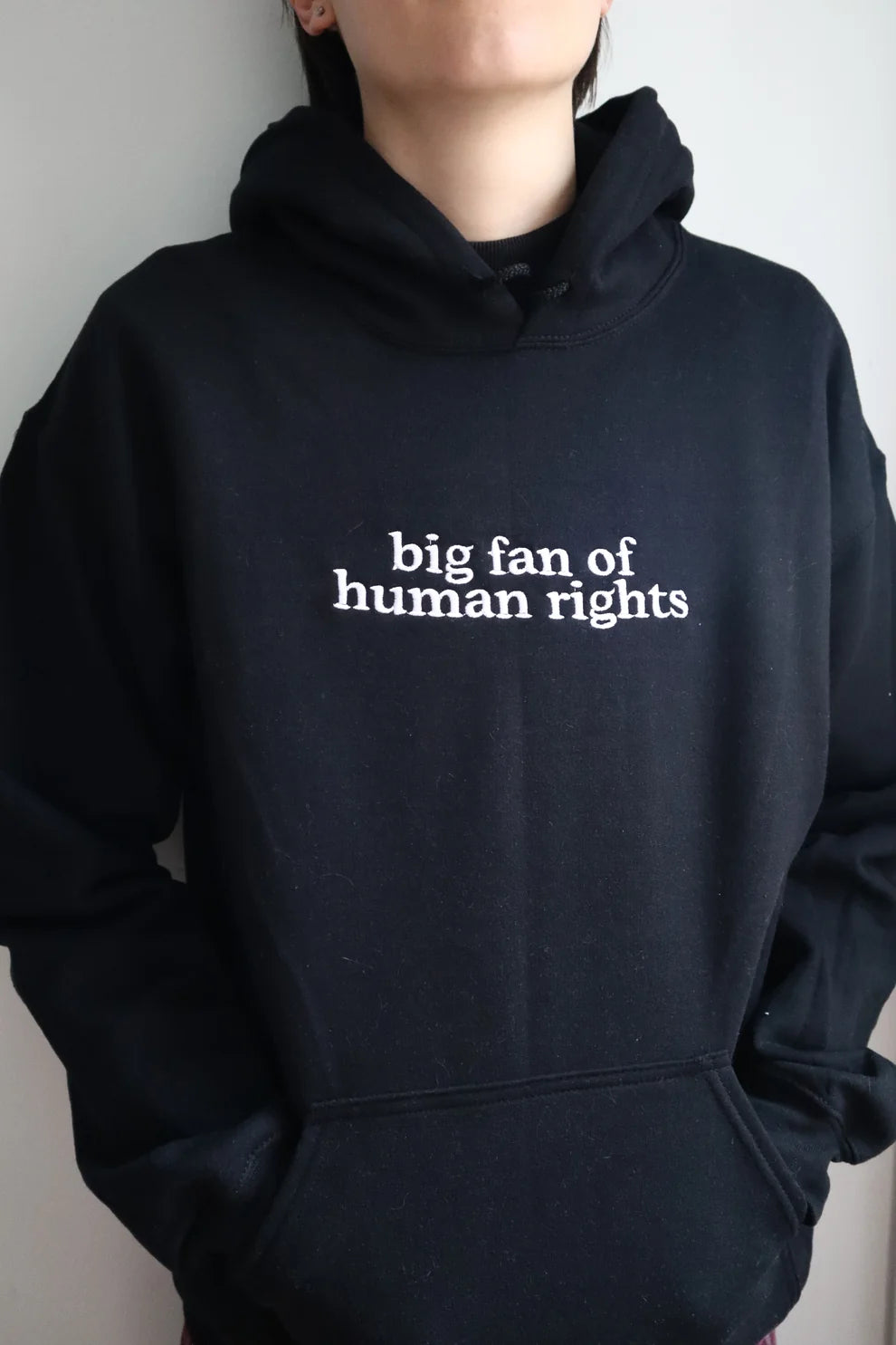 Embroidered Big Fan Of Human Rights Crewneck or Hoodie