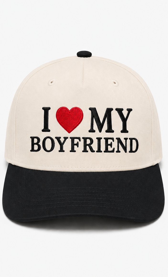 Embroidered I Love My BF or GF Baseball Cap