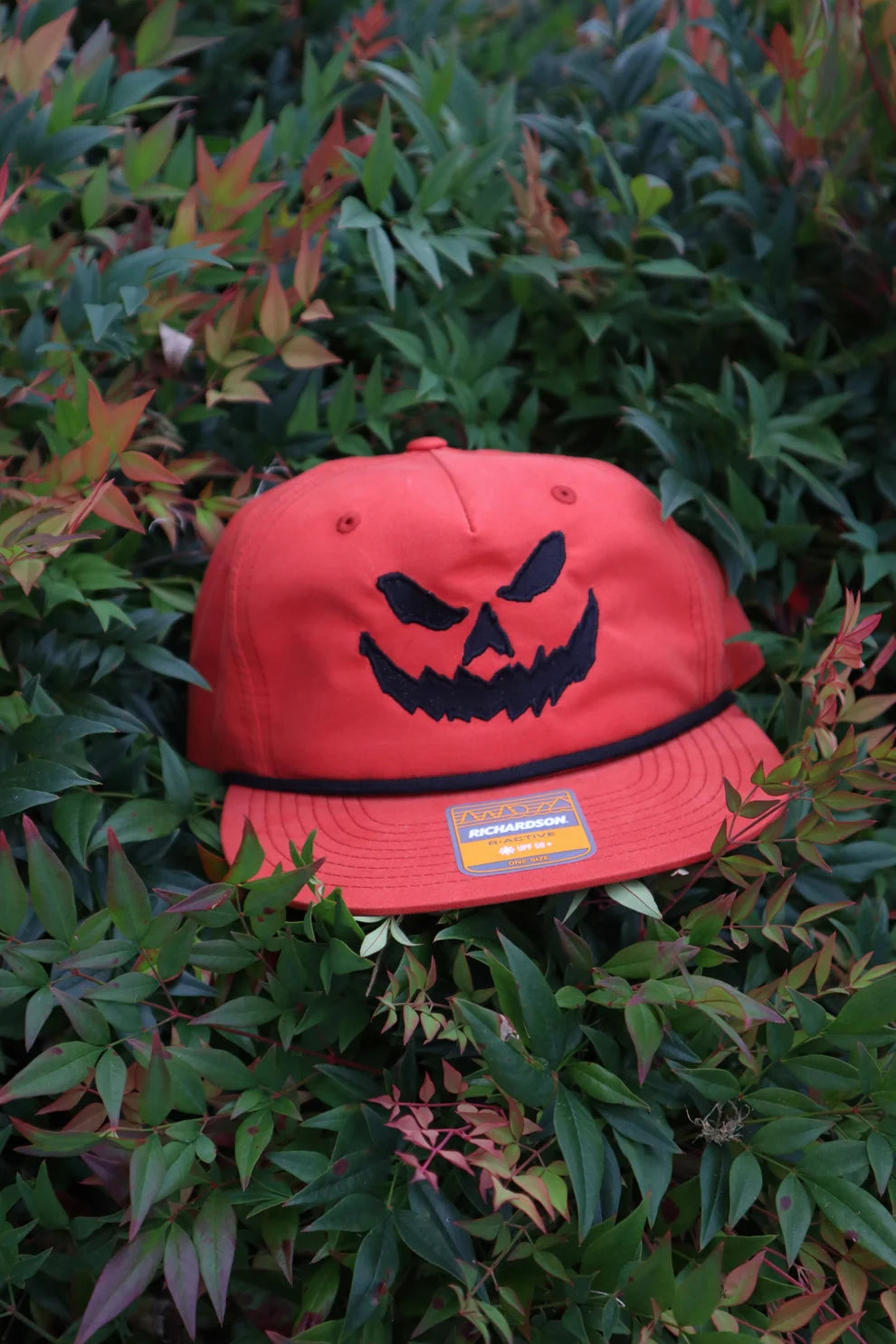 Embroidered Halloween Pumpkin Face Snapback Cap