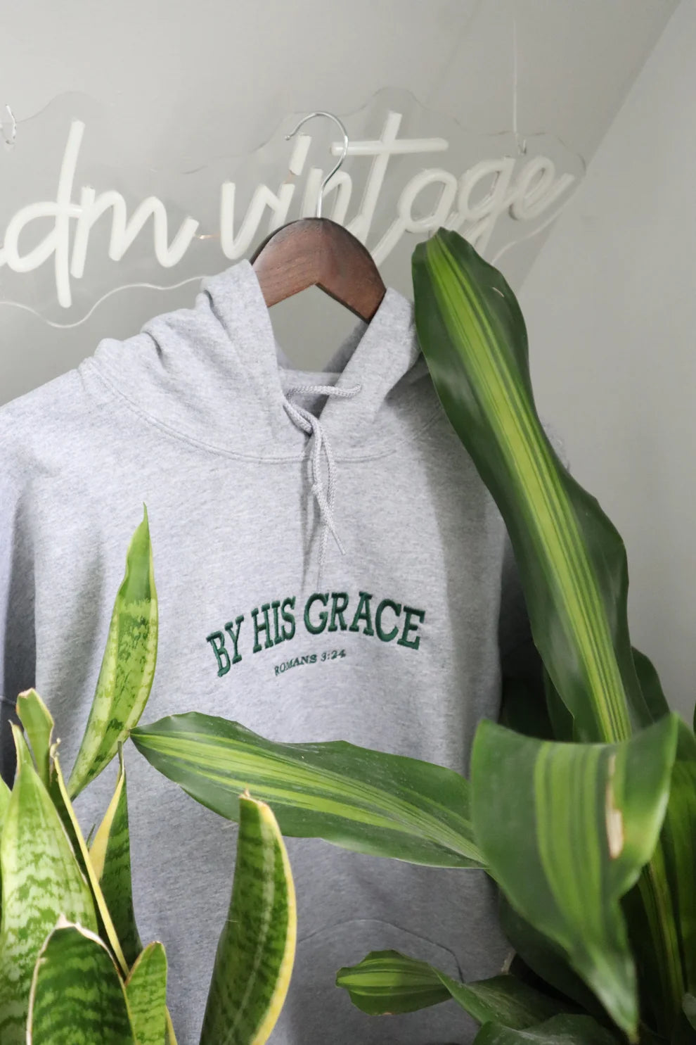 Embroidered By His Grace Crewneck or Hoodie