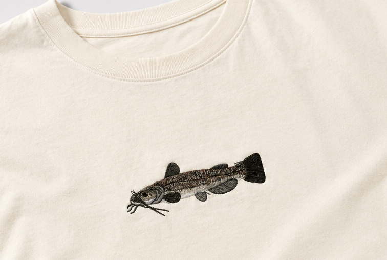 Embroidered Catfish Cropped Tank Top