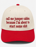 Embroidered Call Me Jumper Cables Baseball Cap