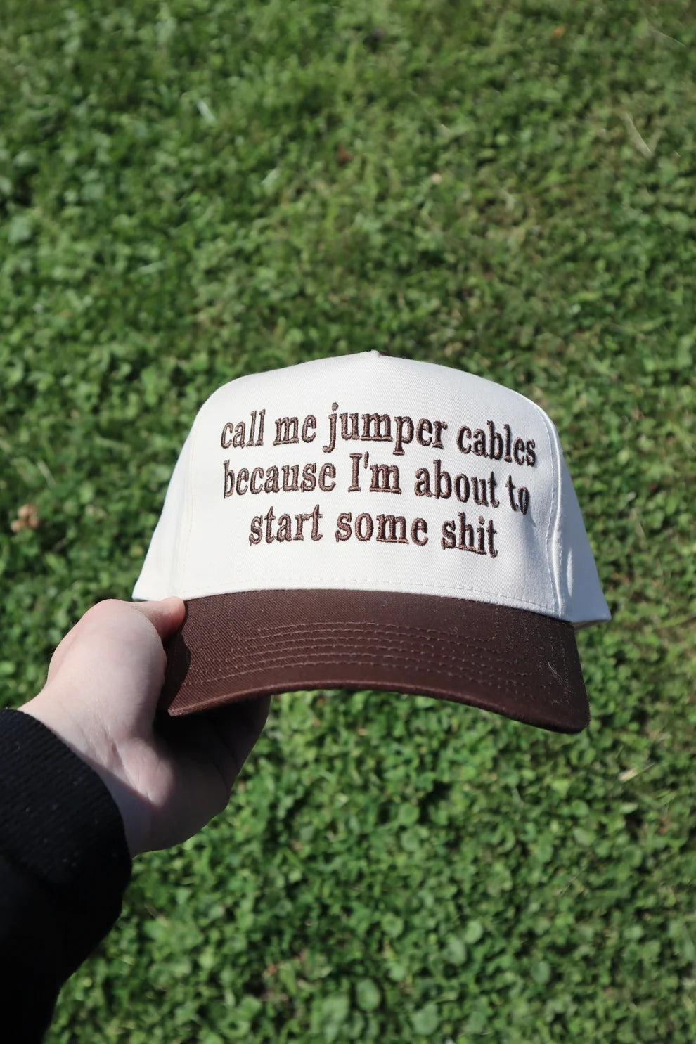 Embroidered Call Me Jumper Cables Baseball Cap