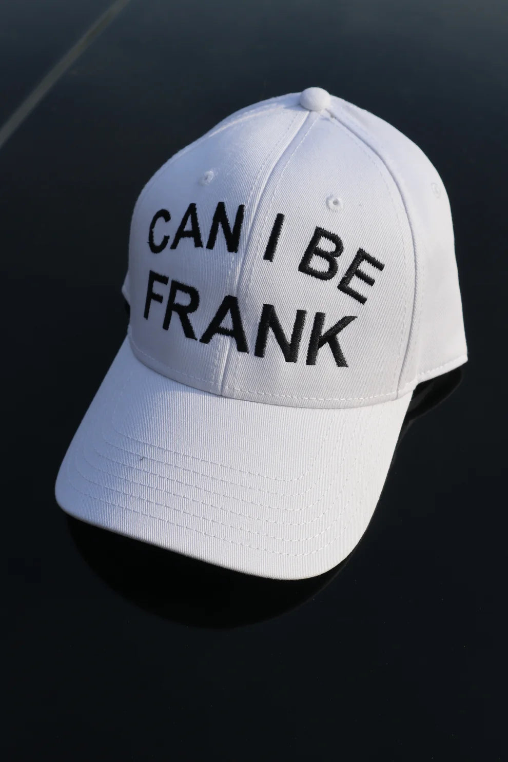 Embroidered Can I Be Frank Baseball Cap