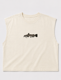 Embroidered Catfish Cropped Tank Top