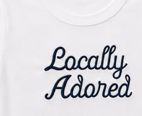 Embroidered Locally Adored Baby Tee
