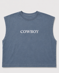 Embroidered Cowboy Cropped Tank Top