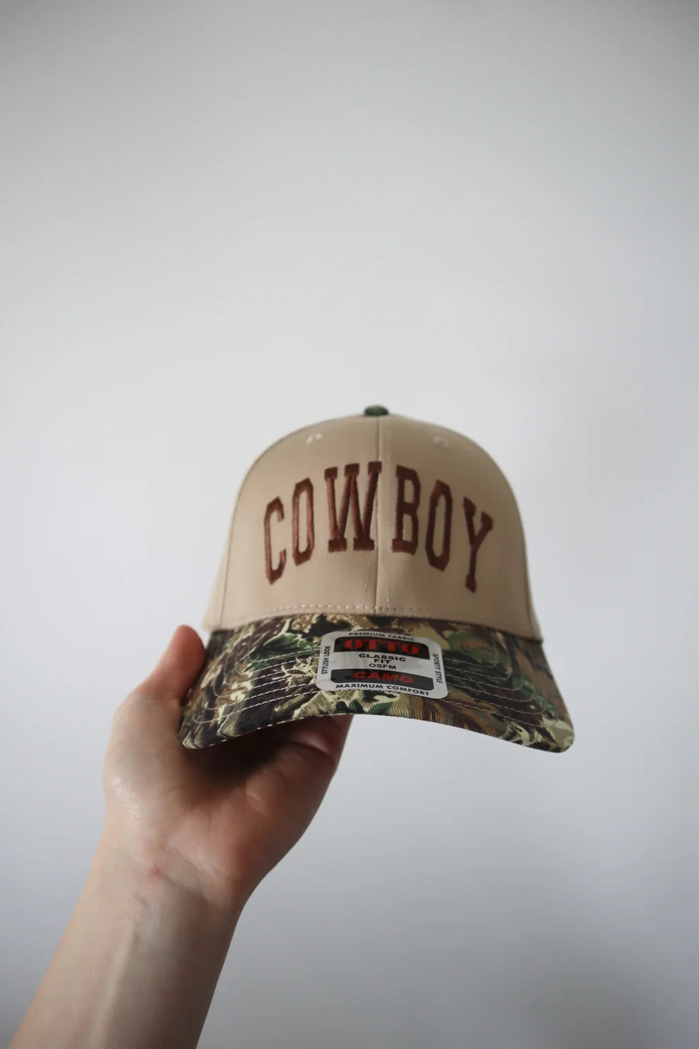 Embroidered Cowboy Camo Baseball Cap