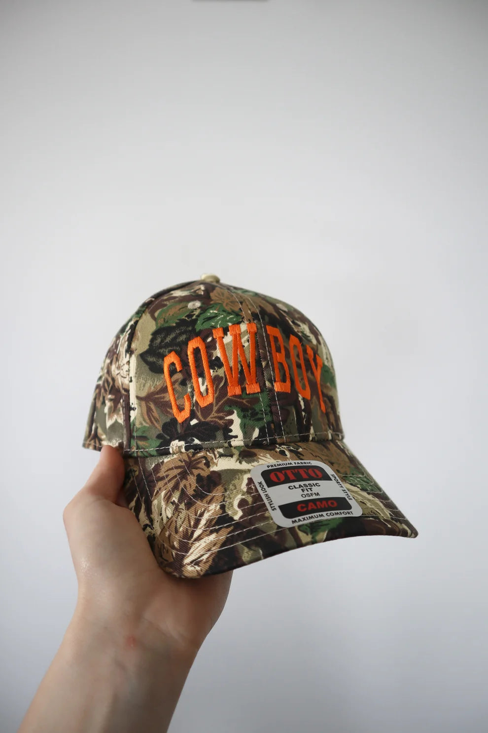 Embroidered Cowboy Camo Baseball Cap