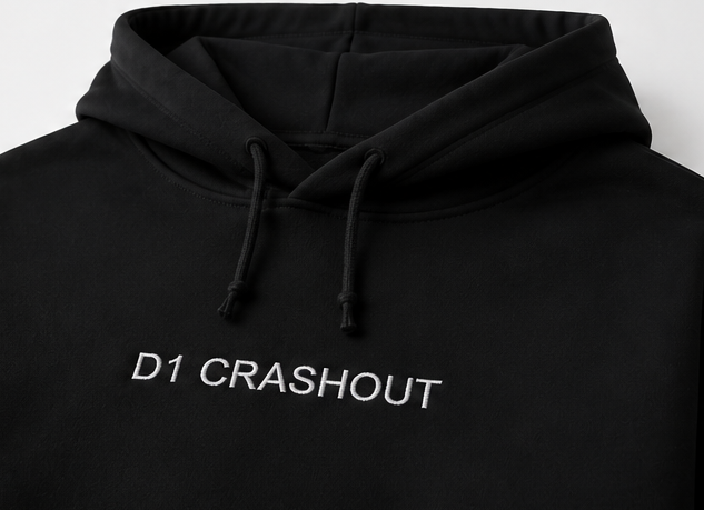 Embroidered D1 Crashout Crewneck or Hoodie