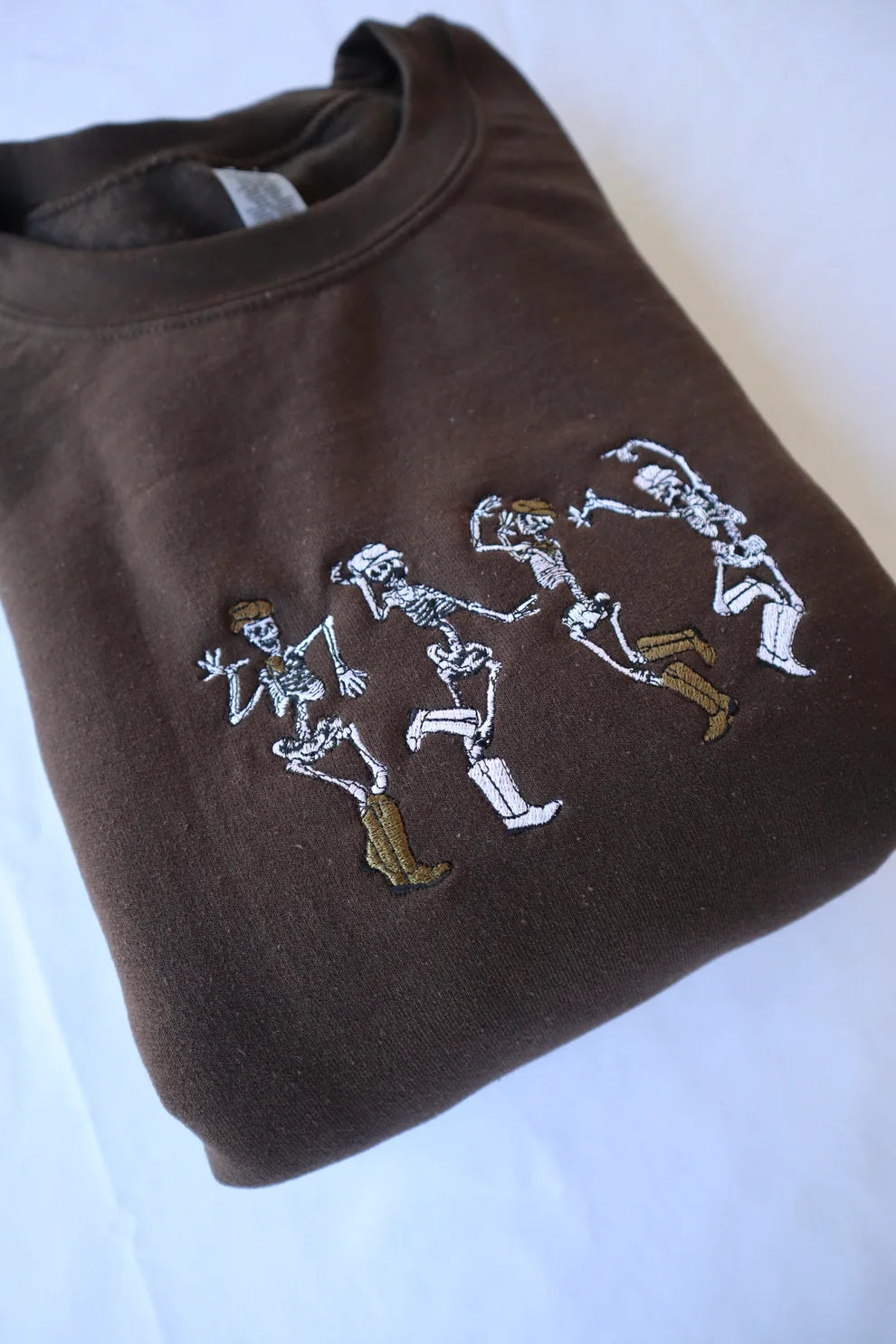 Embroidered Halloween Cowboy Skeletons Crewneck or Hoodie