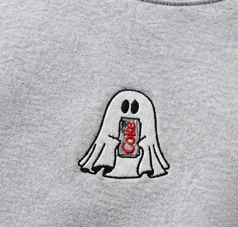 Embroidered Ghost Diet Soda Crewneck or Hoodie