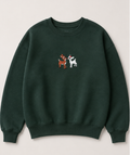 Embroidered Christmas Deer Crewneck or Hoodie