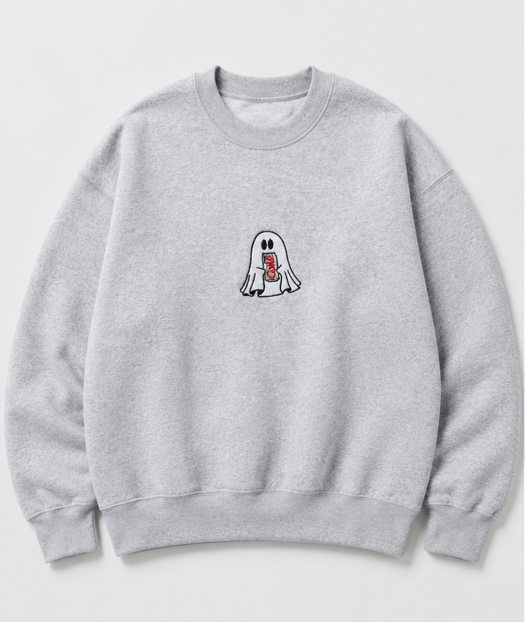 Embroidered Ghost Diet Soda Crewneck or Hoodie