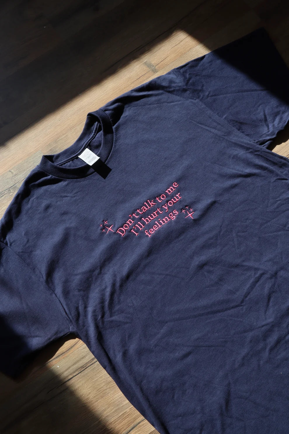 Embroidered Don't Talk To Me I'll Hurt Your Feelings T-Shirt