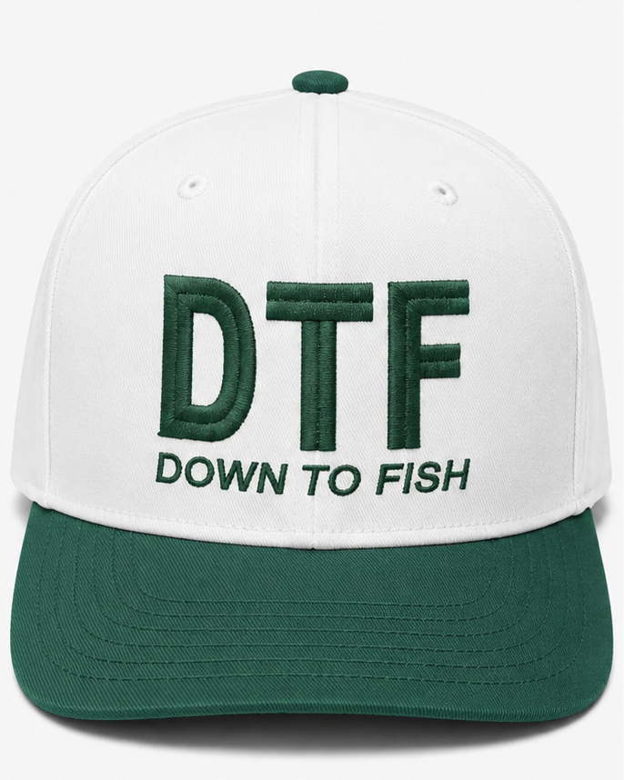 Embroidered DTF Down To Fish Baseball Cap