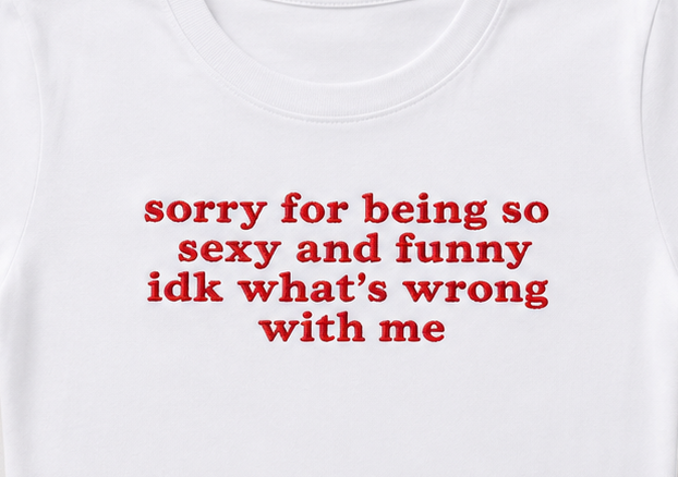 Embroidered Sorry For Being So Baby Tee