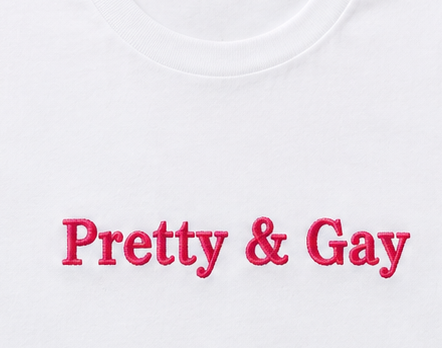 Embroidered Pretty & Gay Baby Tee
