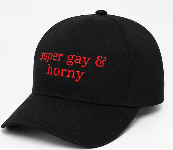Embroidered Super Gay & Horn Baseball Cap