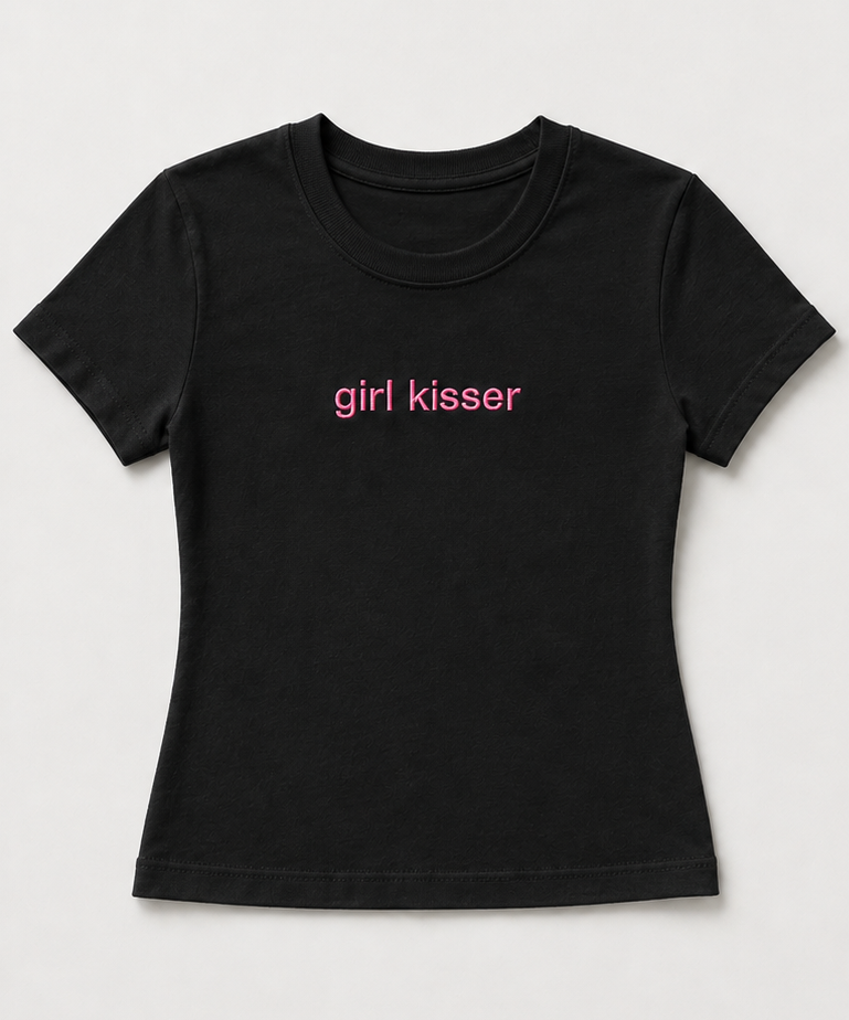 Embroidered Girl Kisser Baby Tee