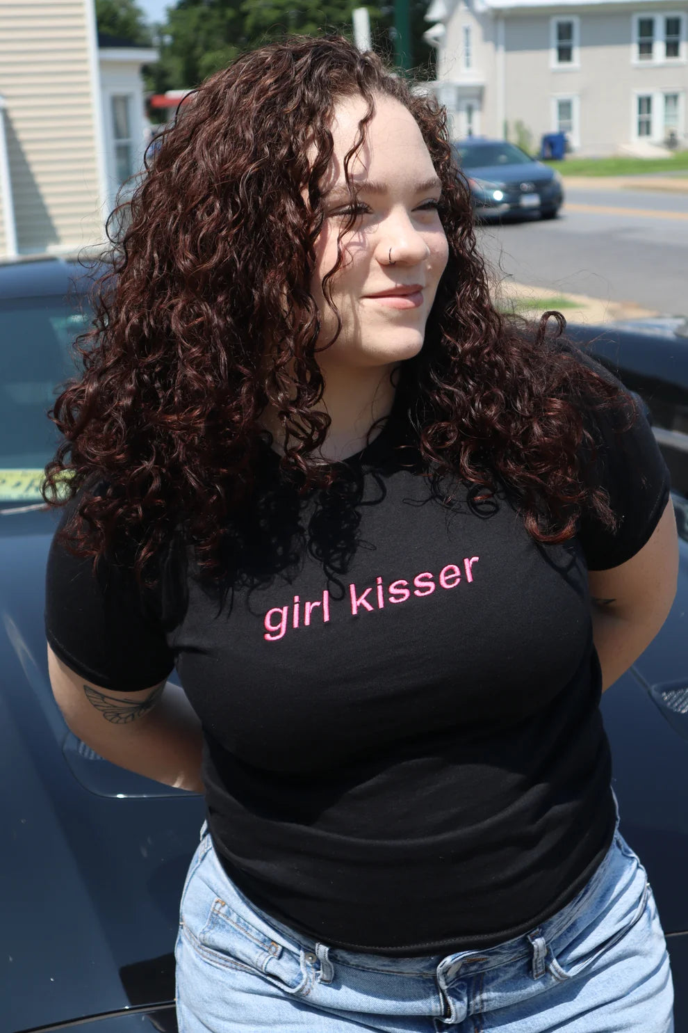 Embroidered Girl Kisser Baby Tee