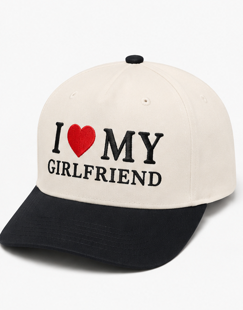 Embroidered I Love My BF or GF Baseball Cap
