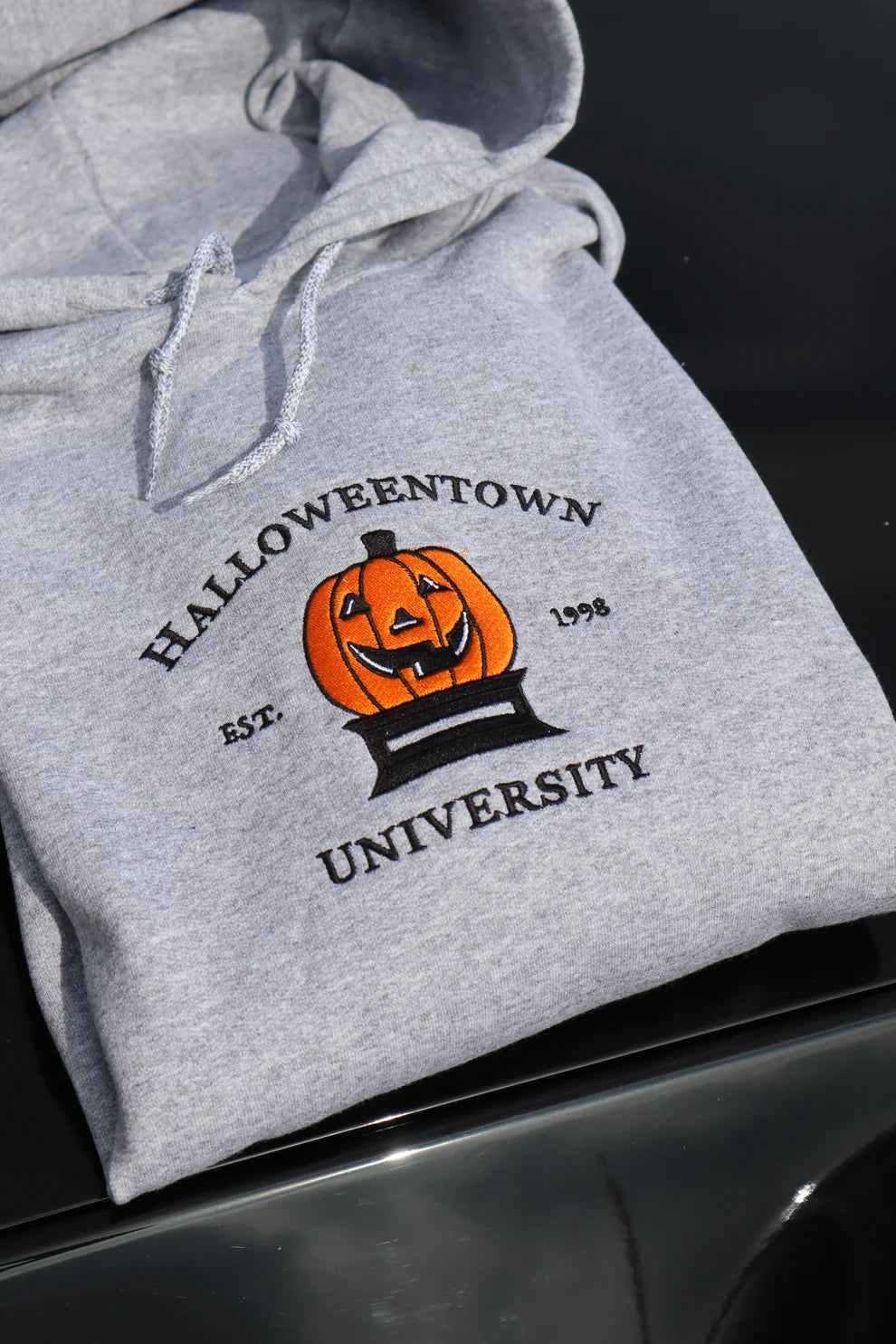 Embroidered Pumpkin Halloweentown University Crewneck or Hoodie