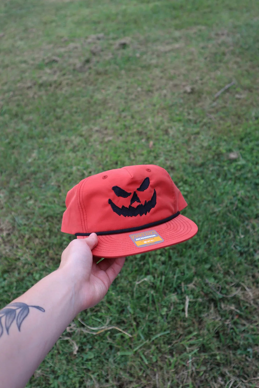 Embroidered Halloween Pumpkin Face Snapback Cap