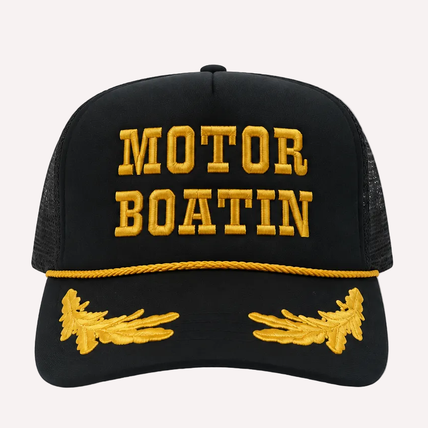 Embroidered Motor Boatin Trucker Hat