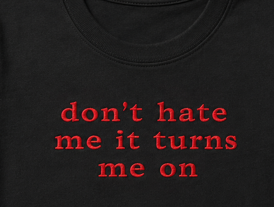 Embroidered Don't H Me It Turns Me On Baby Tee