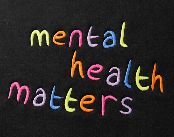 Embroidered Mental Health Matters Rainbow Crewneck or Hoodie
