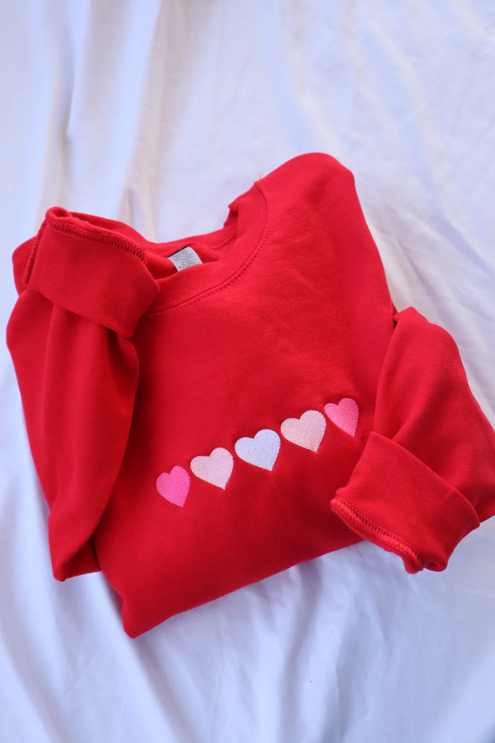Embroidered Valentine's Day Hearts Crewneck or Hoodie