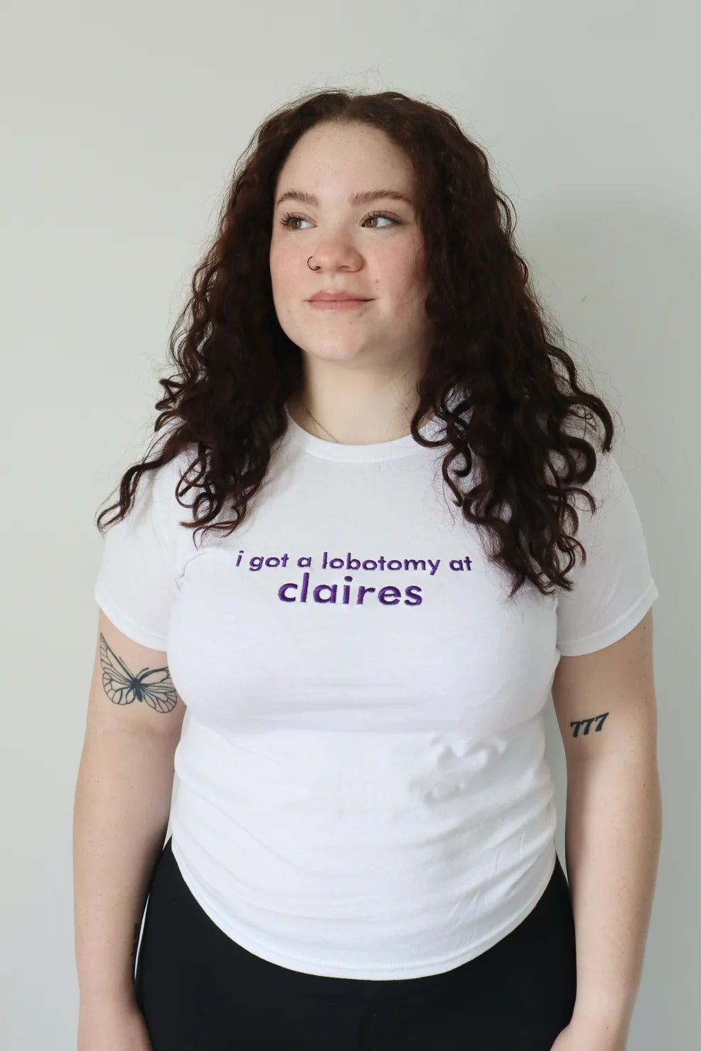 Embroidered I Got A Lobotomy At Claire's Baby Tee