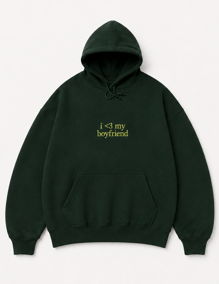 Embroidered I Heart My Boyfriend Crewneck or Hoodie
