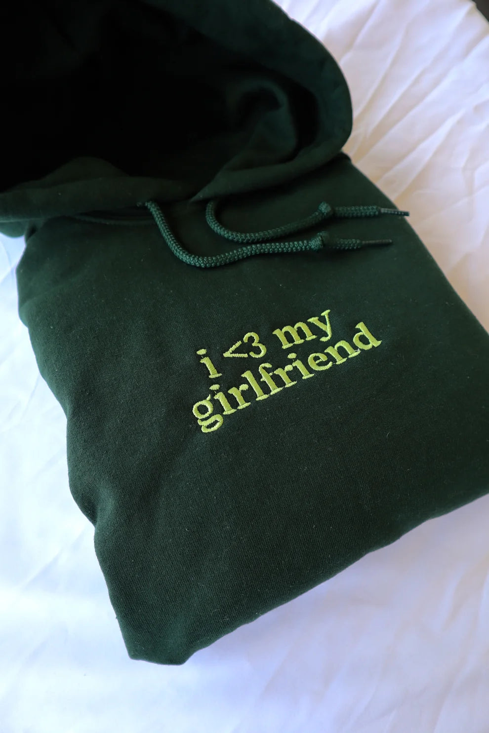 Embroidered I Heart My Girlfriend Crewneck or Hoodie
