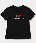 Embroidered I Love Cowboys Baby Tee
