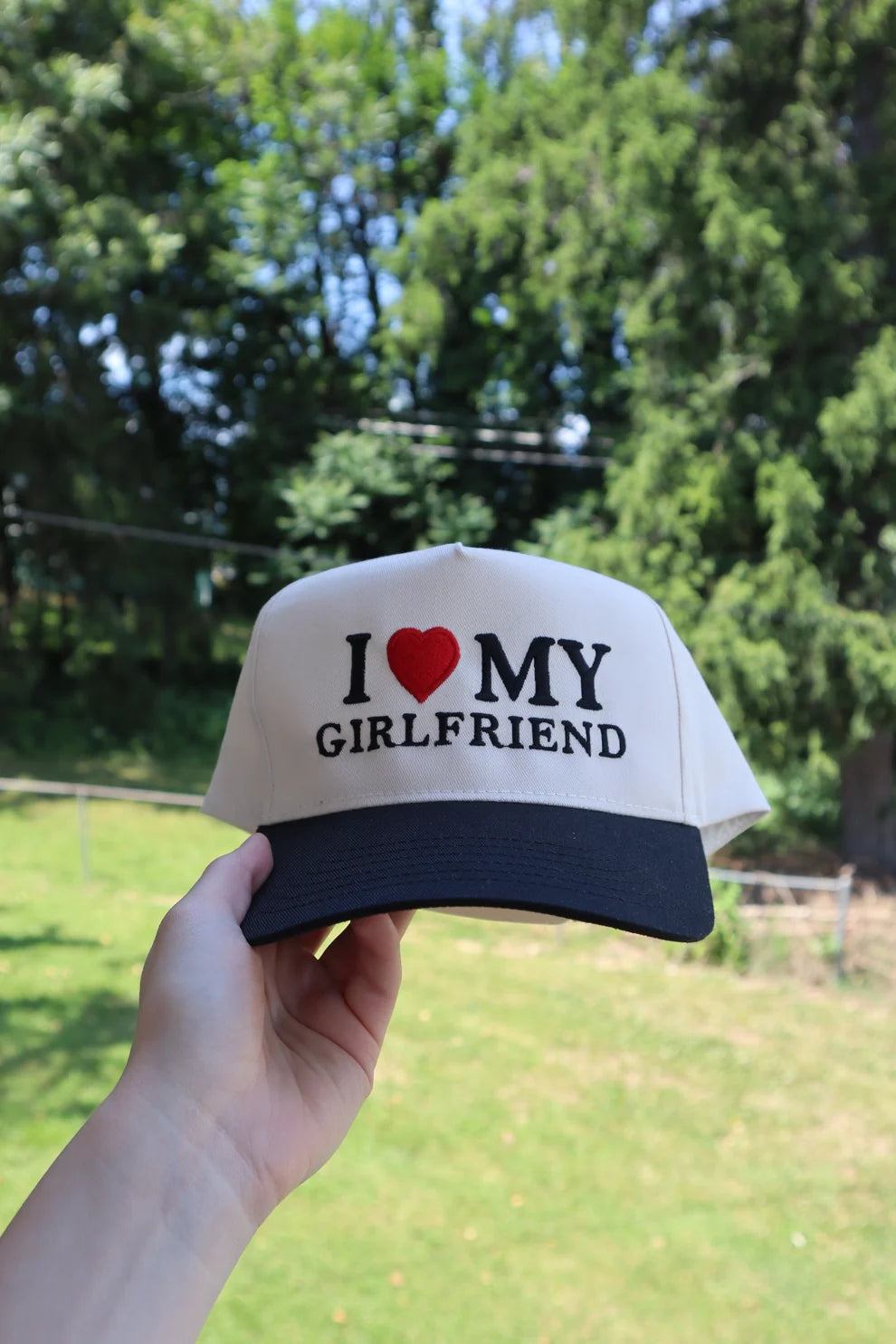 Embroidered I Love My BF or GF Baseball Cap