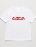Embroidered Kitten Needs A Cig T-Shirt