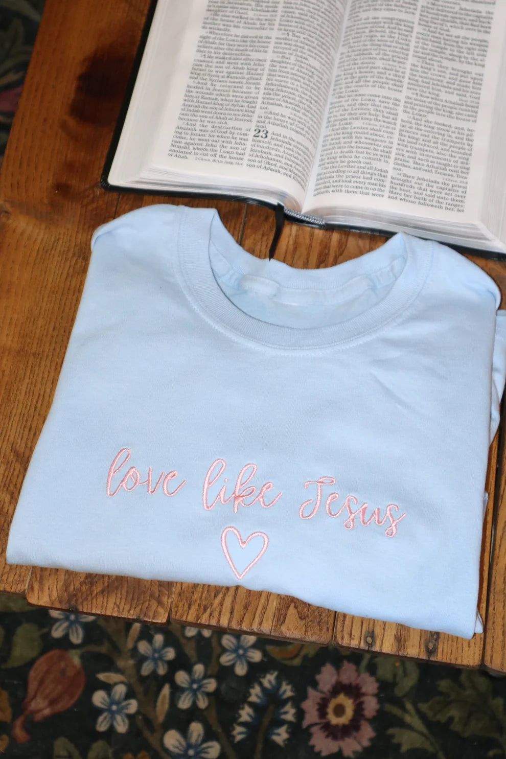Embroidered Love Like Jesus T-Shirt
